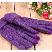Vente en gros de gants / mitaines en jacquard chaud en acrylique en tricot